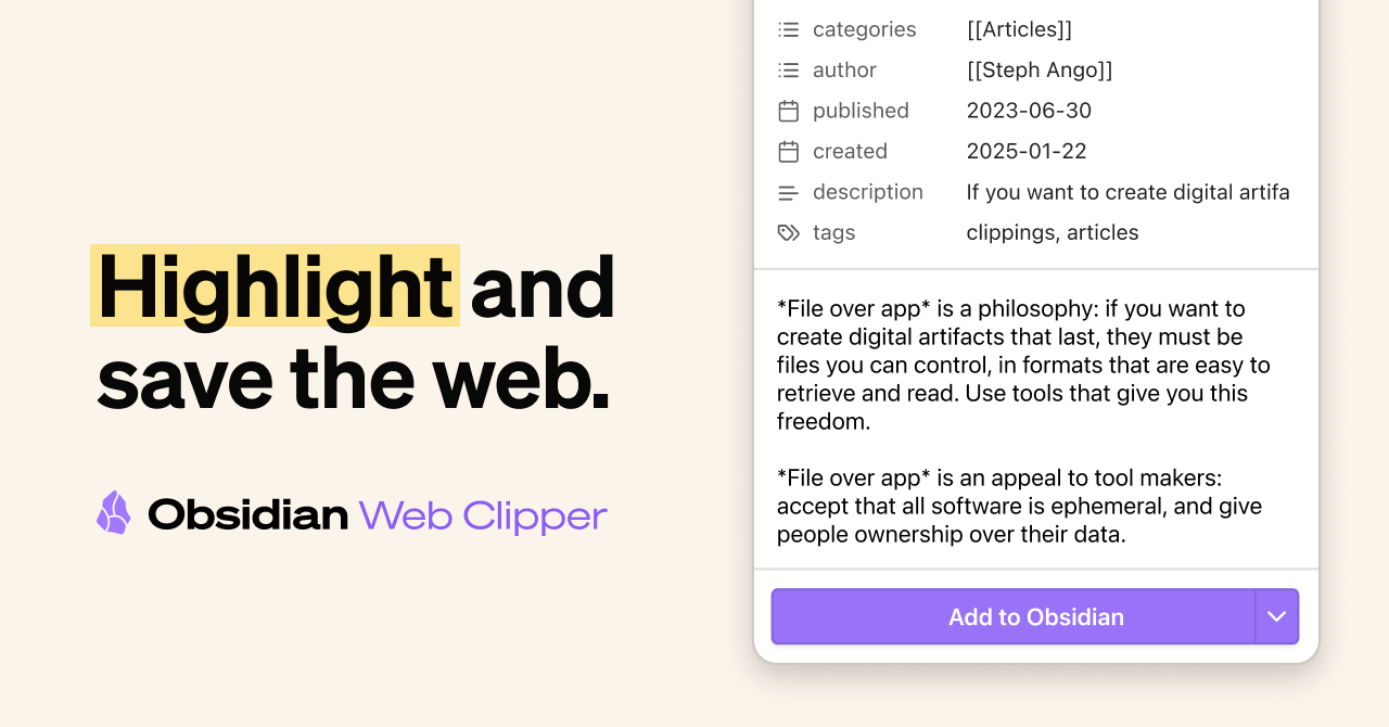 Obsidian Web Clipper